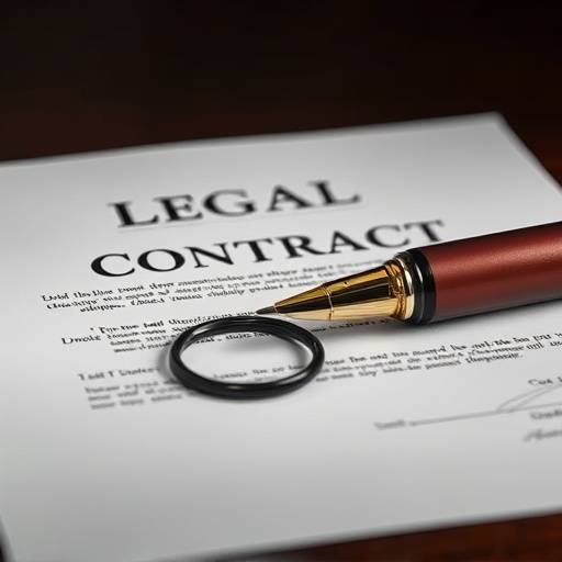 Imagen abstracta representando un contrato legal con una pluma estilográfica y un sello