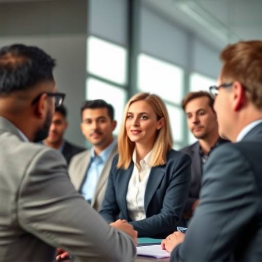 Un grupo de líderes empresariales participando en un taller de oratoria para mejorar sus habilidades de comunicación