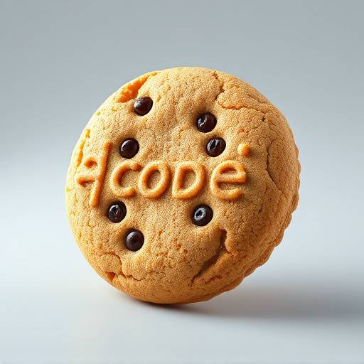 Una galleta con un icono de código, representando las cookies y su relación con la programación web